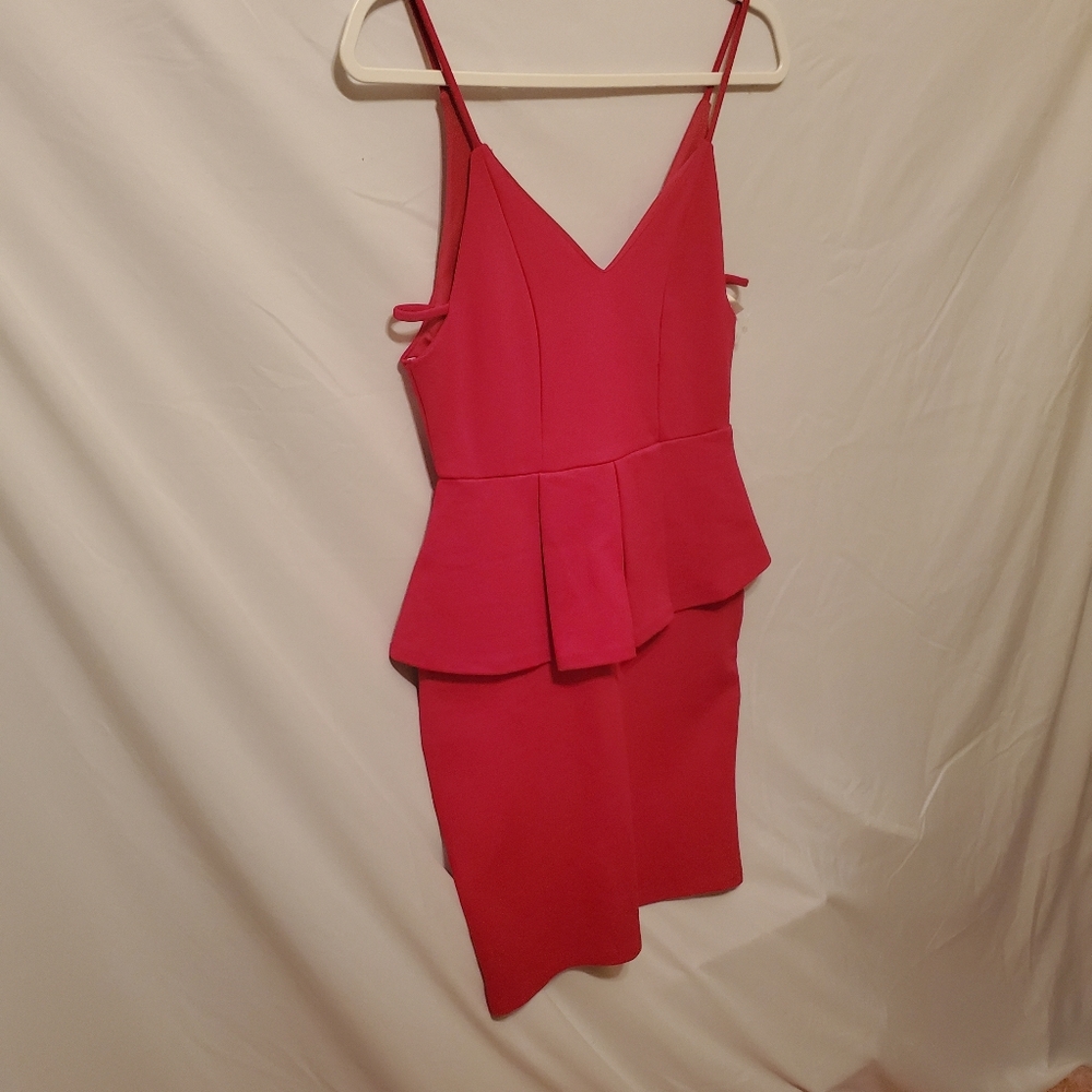 Dark pink dress.  With silver back zipper